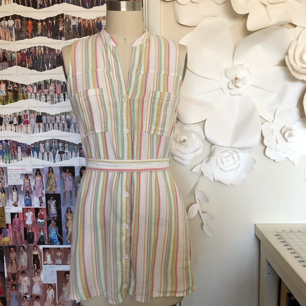 ⭐️3 for $12 Stripe Button-Up Sleeveless Tunic